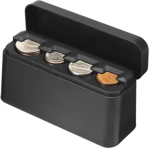 Coin Holder for Car, Larger Capacity Car Change Coin Holder Organizer, Coin Dispenser Storage Fit for Most Car Trucks Accessories, Black