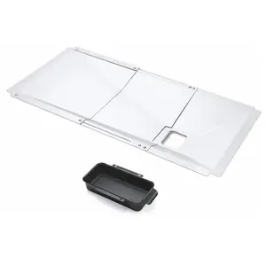Uniflasy Universal Grease Tray with Catch Pan fits Nexgrill, Charbroil, Dynaglo, Kenmore, BHG, Grill Master, Backyard, Uniflame, Expert Gas Grill, Adjustable Drip Pan for 3/4/5 Burner Gas Grill