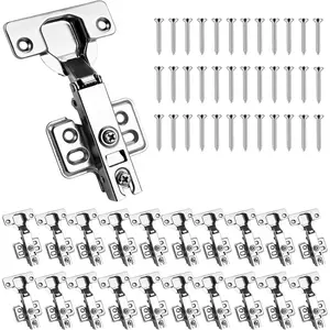 20 Pack 10 Pairs Soft Close Cabinet Hinges Concealed, 105 Degree Full Overlay Cabinet Door Hinges, Hinges for Cabinet Doors Hidden Corner, for 5/8"-7/8" Thick Cabinet