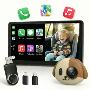 2026 New Model:2-in-1 Baby Car Camera & Wireless CarPlay Adapter-No Extra Screen Needed, 1080P Car Baby Monitor for No-Glow Night Vision, 150 Wide Angle, Plug&Play, Rear Camera Monitor (No Android Support)