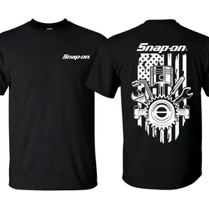 Snap-On T-Shirt American Flag Theme Unisex Casual Wear Crewneck Shortsleeve Men's Top for Garage Enthusiasts and Auto Technicians Menswear Tshirt Streetwear Tropical graphic tees men gifts