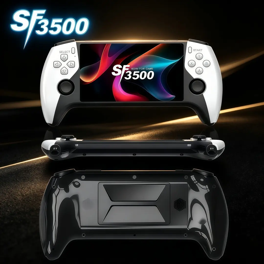 SF3500 Portable Retro Handheld Gaming Console - 5.1in HD IPS Screen, Wireless Device, 14+ Built-in Emulators & High-Performance Chip, Mass Classic Titles, TV Connection Cable Support, Game Card Compatible, Rechargeable, Ideal Gift for Gaming Enthusiasts