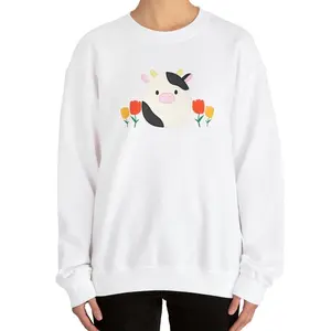 Cute Squishmallow Cow Flower Crewneck Sweatshirt Sweater