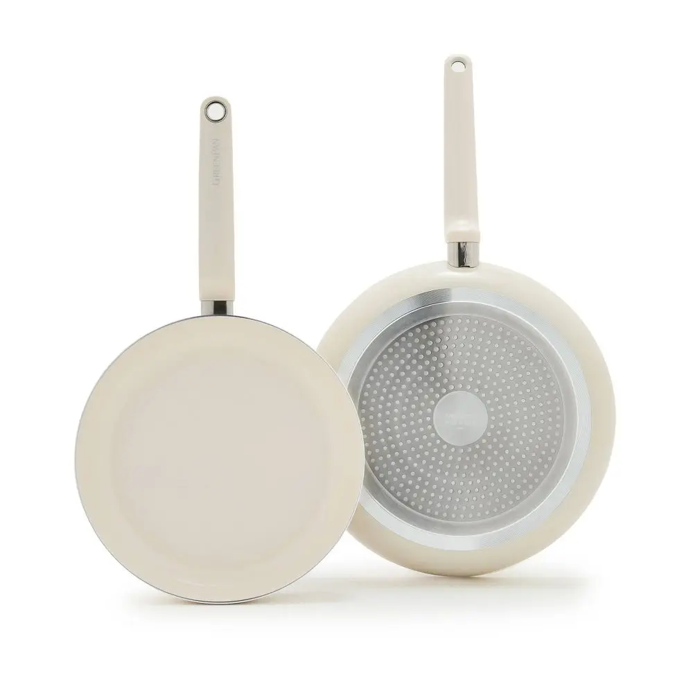 GreenPan Rio Advanced 2-Piece Ceramic Nonstick Fry Pan Set, Induction-Compatible Cookware with Aluminium Core, Glass Lid