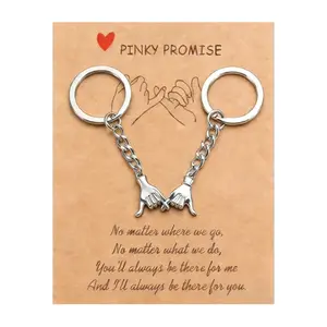 1Set/2Pcs Pinky Promise Finger Key Chains Couple Key Chains, Friend Key Chains Wedding Gifts, Valentine's Day/ Anniversary /Christmas Gifts