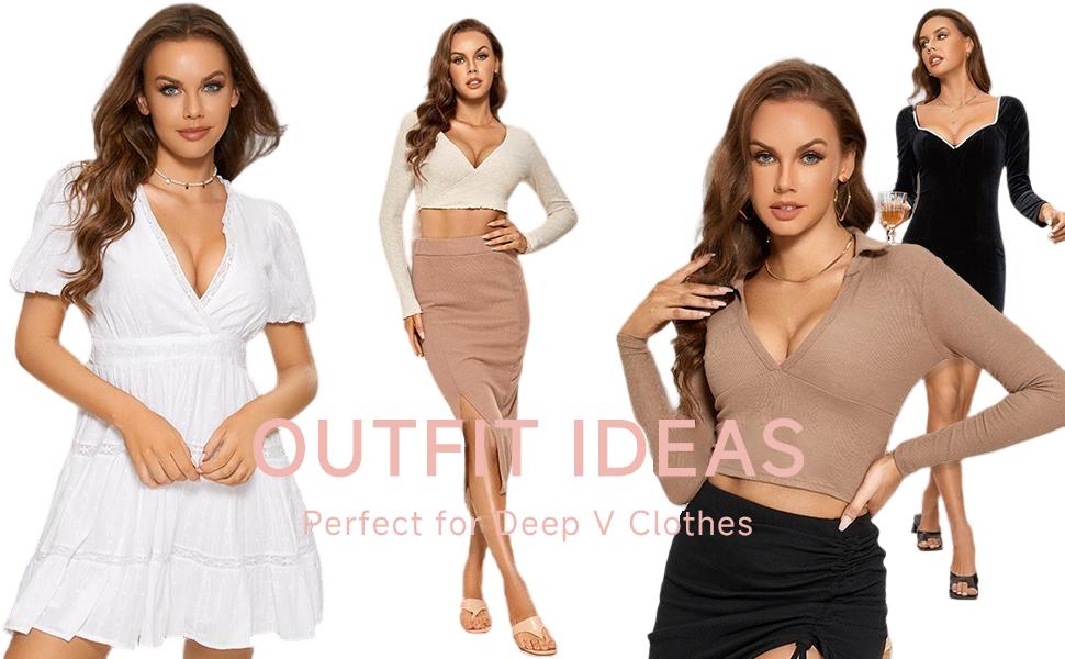 WMBras Women's Inbarely Triangle Bralette Plunge Unlined Seamless Bra No Underwire Sexy Comfortable Everyday