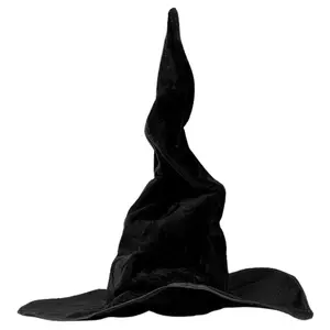 OIDEA Women's Classic Black Felt Twisted Pointy Brim Witch Hat - Fashion Accessories, Fantasy Cosplay Hats for Costume Parties