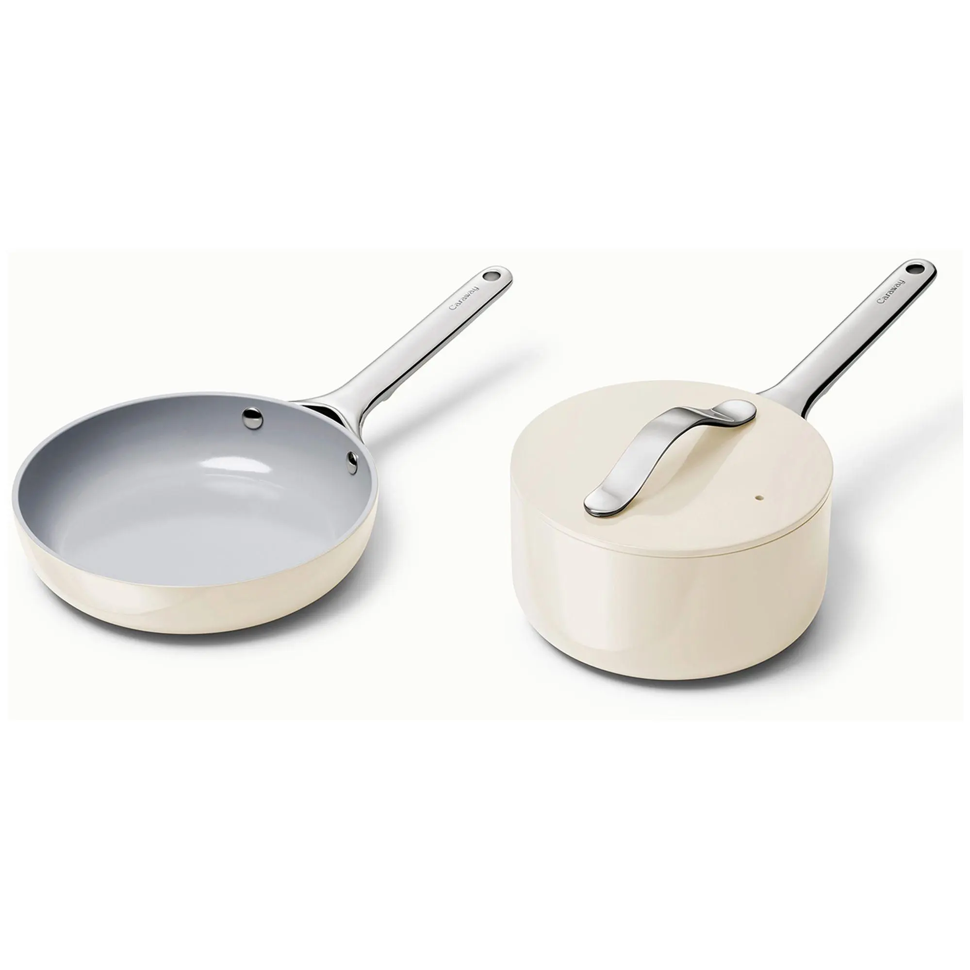 Caraway Home Nonstick Ceramic Mini Fry & Mini Sauce Pan Duo Caraway Home Nonstick Ceramic Mini Fry & Mini Sauce Pan Duo