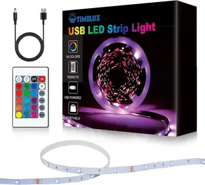 USB 32.8ft LED Strip Lights Color Changing LED Tape Lights with IR Remote Controller and Dimmable LED Strip for Bedroom Cabinet Bar