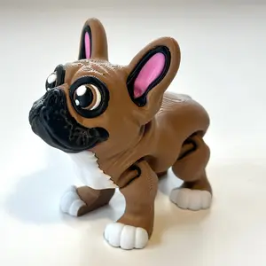 Flexi French Bulldog - 3D Printed Articulating Figure Decor Lightweight
