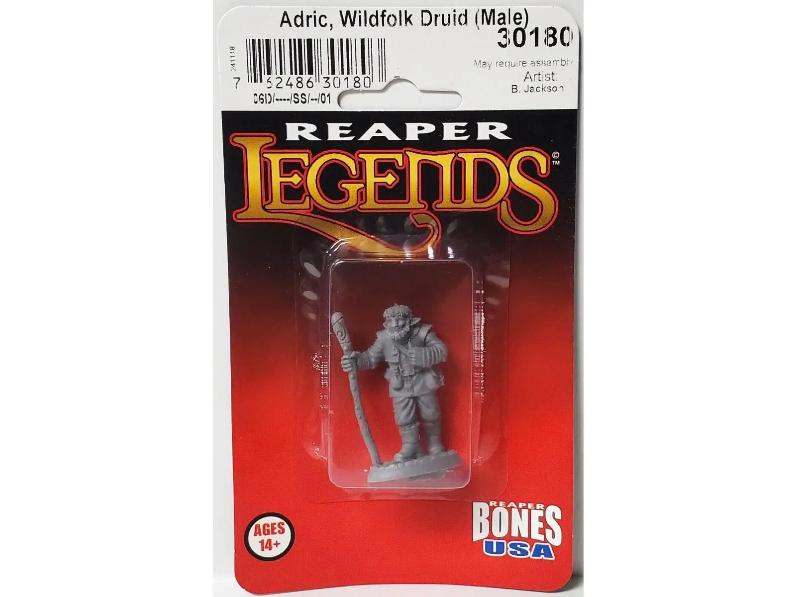 Reaper Miniatures REM30180 Legends - Adric, Wildfolk Druid - Male Miniatures