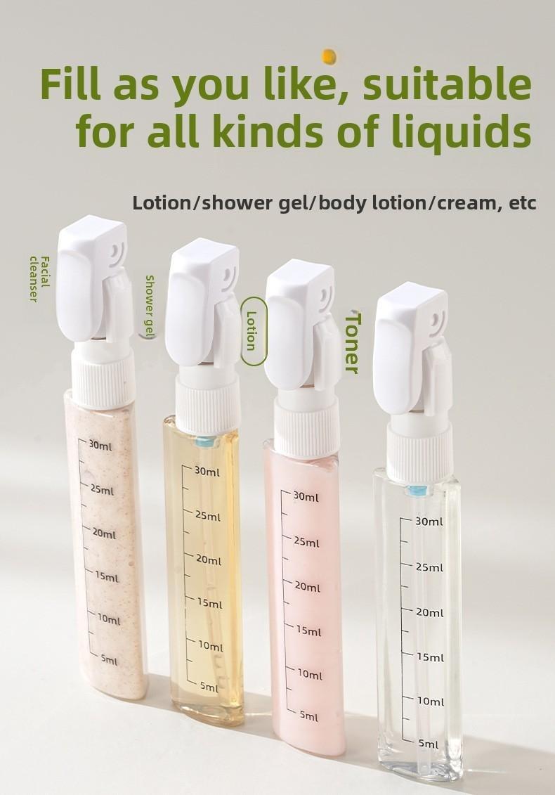 4-in-1 Travel Dispenser Bottle for Toiletries Portable Cosmetic Shampoo Storage Lotion Compact Plastic Container Wholesale Easy Press Smooth Flow  bottle
