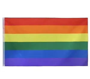 Rainbow Gay Pride Flags - Double-Printed in 6 UV-Resistant Colors - 5x3ft Polyester- Lightweight for Hanging & Flying