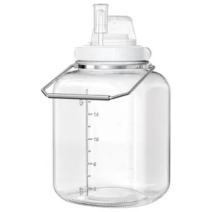 5 Gallon Large Fermentation Jars for Picklling&Fermentation, Wide Mouth Airtight Glass Jar with Scale Mark, Glass Water Jug with Stainless Handles for Pickling, Brewing, Dry Storage