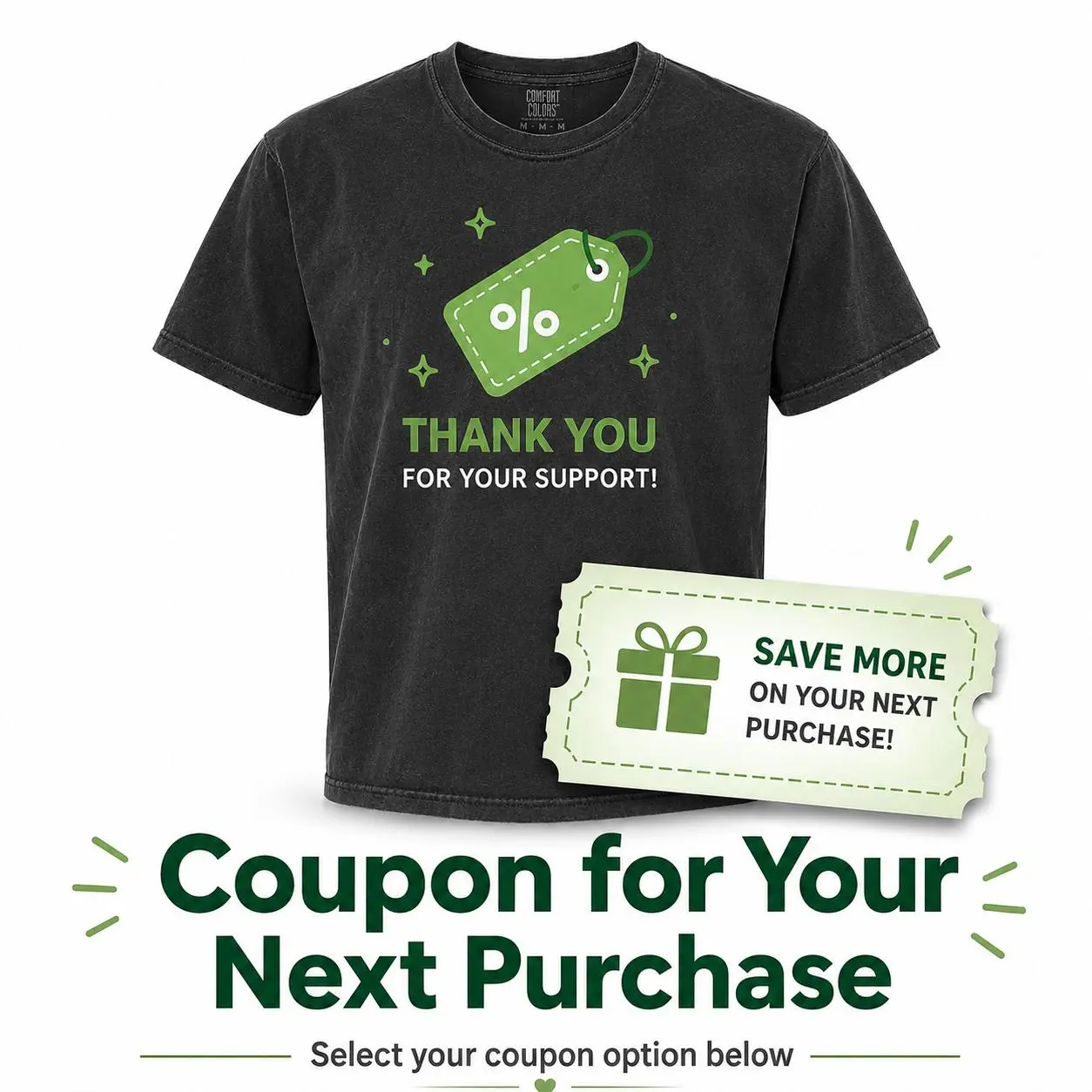 Thank You Packaging Insert T-Shirt, Customer Appreciation Card Design, Small Shop Order Message Card for Online Business Buyers.