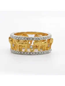 Luxury Elephant Shaped Ring with Premium Cubic Zirconia Inlay Modern Minimalist Design Comfort Fit Band for Men Women Teen Girls Unique Gift Cubic Zirconia Rings