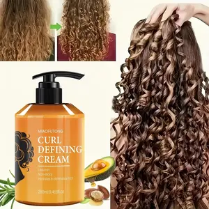 7-in-1 Curl Defining Cream 280ml - For All Curls Coils&Waves Non-sticky Hydrates Eliminates Frizz Leave-in Formula Gel, andleaves curls soft and bouncy.