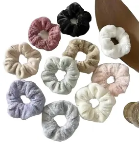 Furry Hair Scrunchies Fluffy Bobbles Elastic Ponytail Holder Soft for Women Girls 10 Random Colors Free Gift Versatile Hair Accessories tiktokshopspringglowup