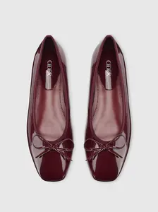 Bowknot Decor Square Toe Ballet Mary Jane Flats