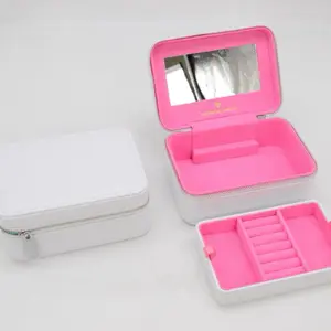 JTJ Travel Jewelry Box, Portable Organizer for Necklaces, Earrings, Rings - Luxury Compact Storage Case for Travel, Daily Use