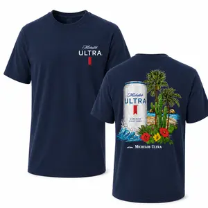 Vintage Michelob Ultra Tropical Shirt, Beer Beach Graphic Tee, Summer Vacation T-Shirt, 100% Cotton Front & Back Print Beer Lover Gift.