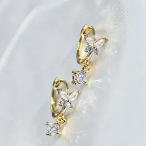 DAINTY BUTTERFLY DROP EARRINGS | 18K Gold Filled & Non Tarnish - Attracts good luck & positive energy