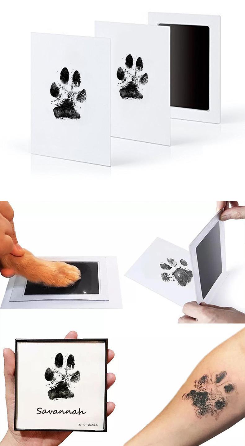 No-clean Pet Paw Print Stamp Kit, DIY Keepsake Paw Impression Set, Cute Footprint Memorial Decor for Dog Cat, Ideal Craft Gift & Photo Album Ornament for Home Daily Use