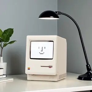 Vintage Maclock Retro Alarm Clock - Creative Wake-Up Tool for Students, Nostalgic Desktop Decor & Unique Computer Keyboard Accessory Gift NONE