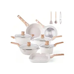 Caannasweis Pots And Pans Set Nonstick Cookware Sets Kitchen Cooking Pot Granite Frying Pans 20 Pieces