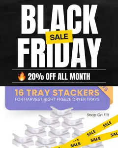 Crunch Co. 16 Tray Stackers for Harvest Right Freeze Dryer Trays – Compatible with All Sizes – Freeze Dryer Accessories for Pre-Freezing