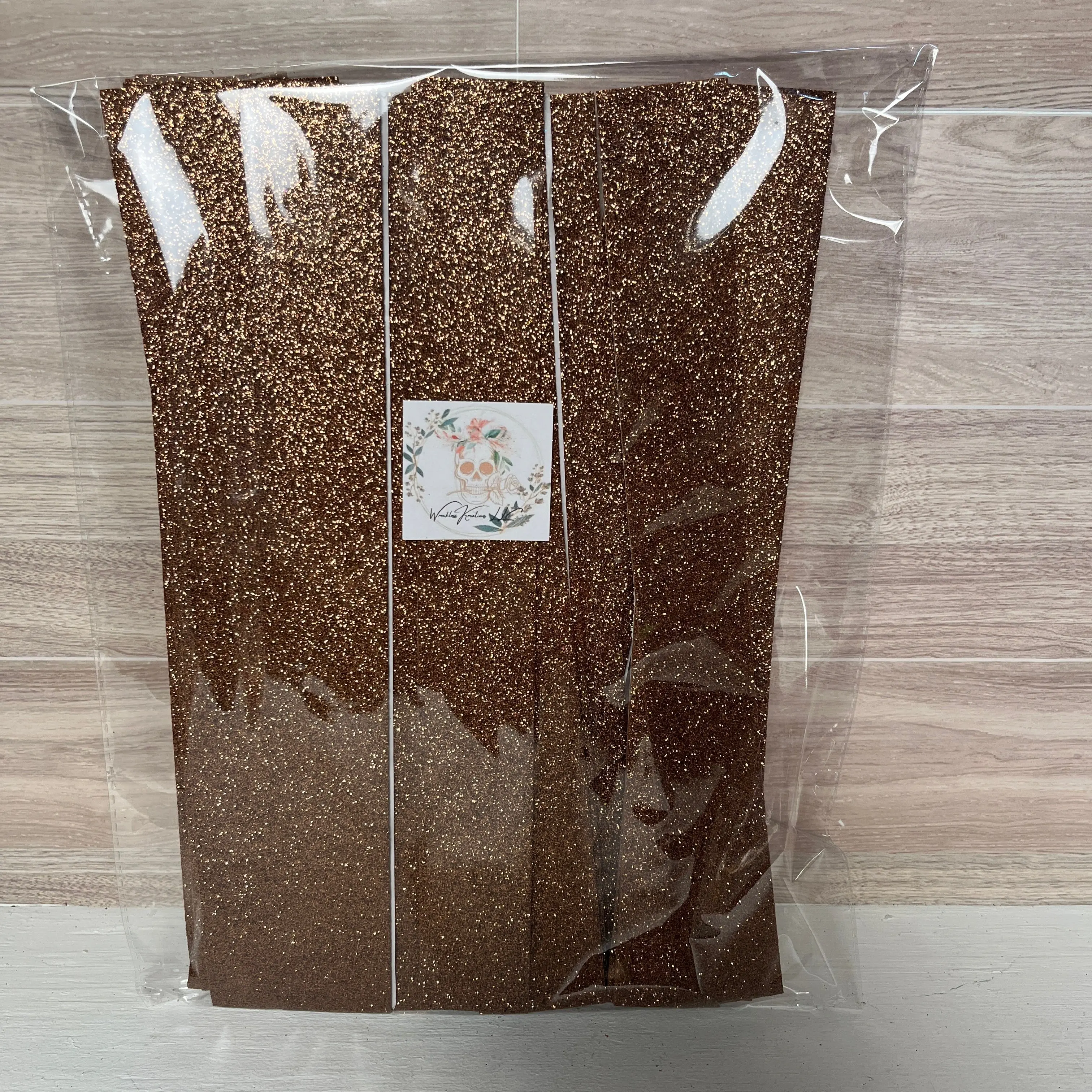 Pre-Cut Self Adhesive Glitter Foam Strips (25) Brown
