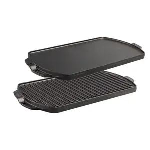 Cast Iron Reversible GrillGriddle - Versatile Cooking Tool for Various Cooking Techniques Utensils Cheese