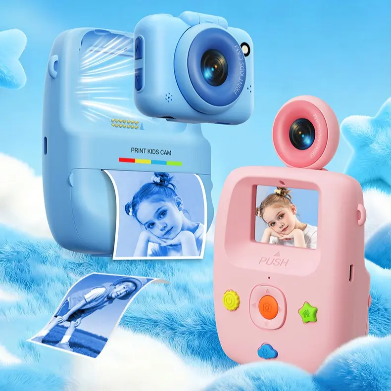 FHD 1080P Mini Keychain Instant Camera with Lens, 1.8" LCD, 10X Digital Zoom, 1.8" LCD, Built-in Li-ion Chargeable Battery, SD Slot, Pocket-Size Retro Vlog Camera for Travel, Kids' Birthday Christmas Gift (With SD Card, Charging Cable)