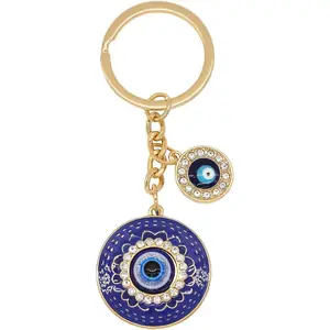 BY-033 Evil Eye Keychains Bag Purse Keychains Good Luck Amulet protection Charm Keychains for Women Men