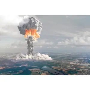 Wall DecorNuclear Explosion Aerial Photo Cool Wall Decor Art Print Poster 12x18 Room Gifts Colorful Ornaments Decoration Artistic