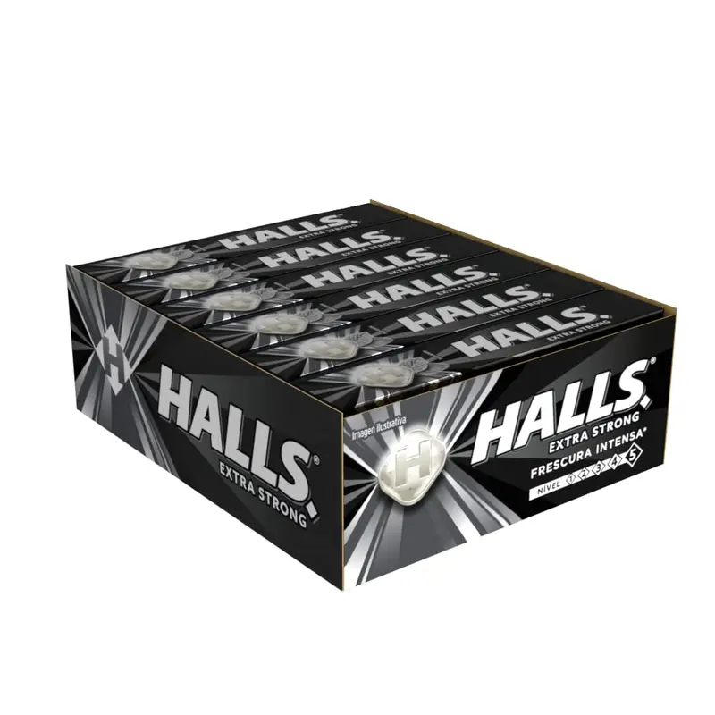 Halls Black Extra Strength Flavor Mexican Candy (12 pack)