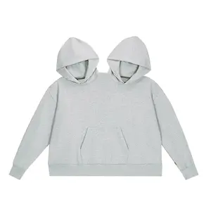 Creative Couple's Double-Person Hooded Sweatshirt Loose-fit Solid Color Sweatshirt Intimate Apparel For Two People