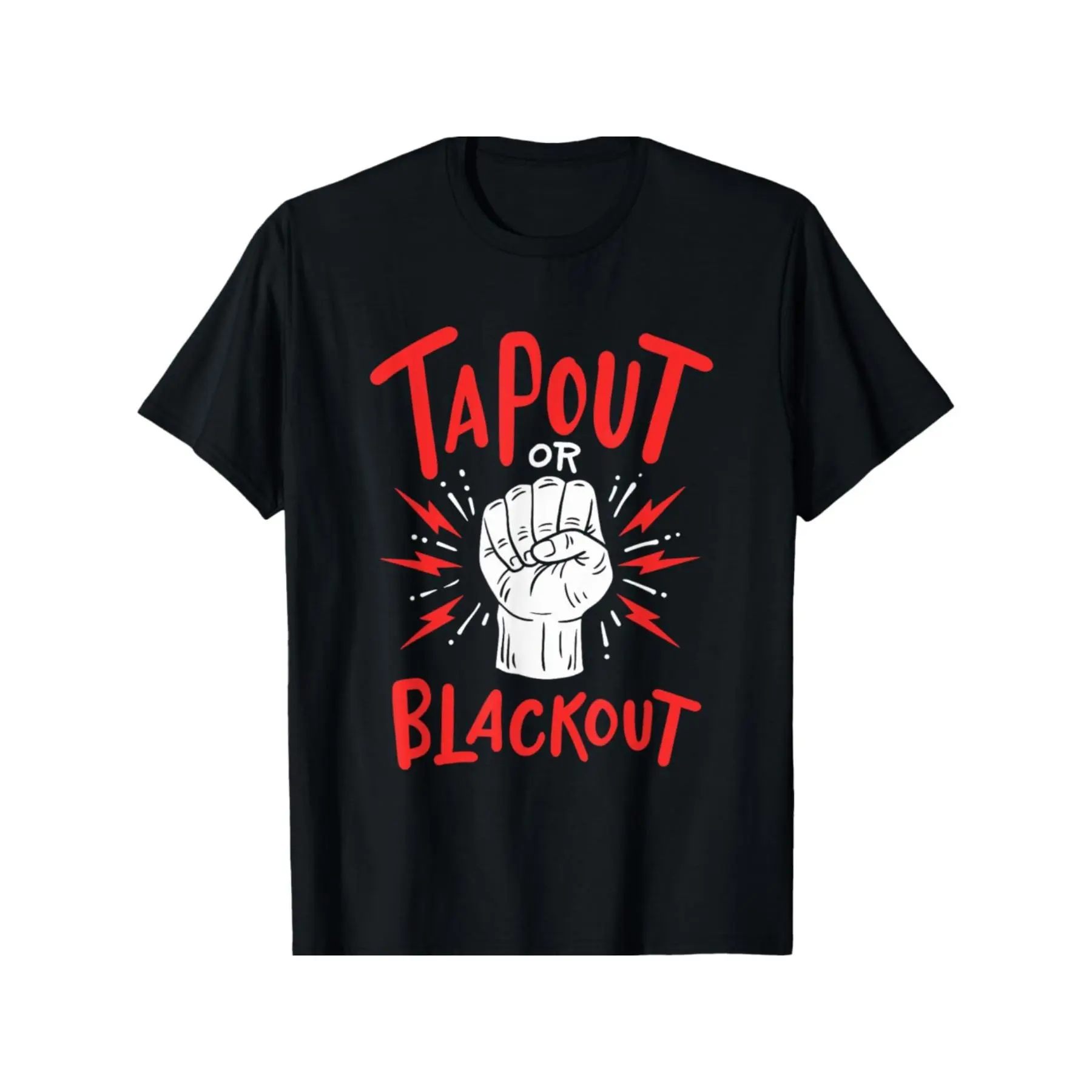 Mens Outdoor Adventures "Tapout or Blackout" MMA Shortleeve T-Shirt - All-Season Cotton Crew Neck, Bold Geometric Graphic, Stretchable, Ideal for Training & Casual Wear, Shortsleeve Menswear Top Streetwear Tshirt Tropical Crewneck