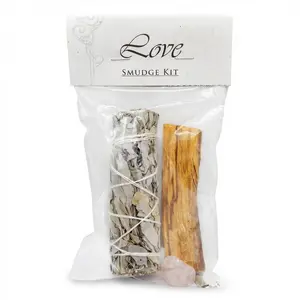 Love Smudge Kit — White Sage, Palo Santo &amp; Rose Quartz Bundle