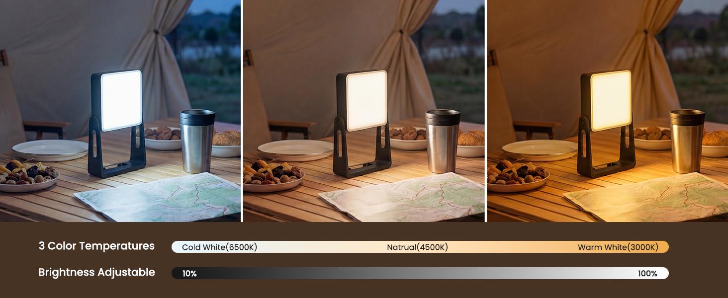 Portable LED Camping Light, 3 Modes,Rechargeable 4000mAh Dimmable Camping Lantern with 360° Rotatable Stand, 2-in-1 Flashlight Emergency Camping Lamp for Home Power Outages, Outdoor Hiking,Hurricane