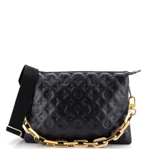 Pre-owned Louis Vuitton material Messenger Bags Coussin Bag Monogram Embossed Lambskin MM by Rebag