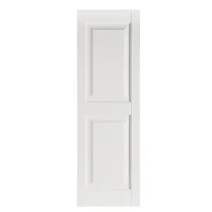 Perfect Shutters  Premier Raised Panel Exterior Decorative Shutters, White - 15 x 71 in.