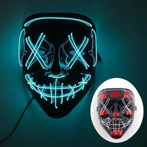 Neon Horror Glow: The Ultimate Party Purge Mask Halloween Adjustable Mask Festival