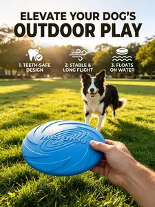 Dog Frisbee Toy, Dog Flying Disc for Medium & Large Dogs, Interactive Fetch Toy, Outdoor Training Toy, TPR Dog Toy
