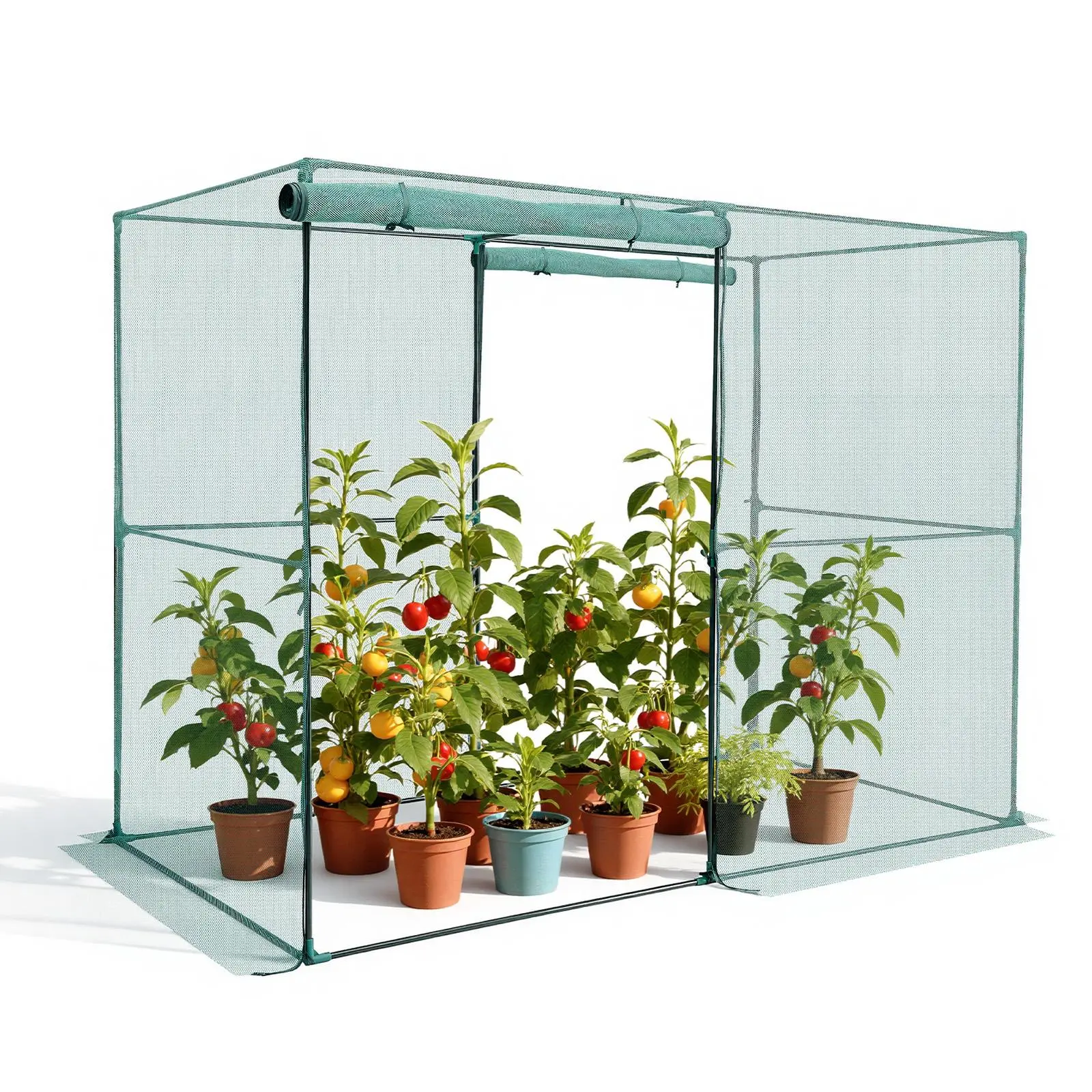 VEVOR Grow Tent System, Large Size 7.8x3.9x5.9ft (2396x1200x1800mm) Outdoor Raised Bed Cover, Steel Tubes Tall Frame Wind-Resistant Crop Cage with Zippered Door, Easy Installation for Garden Tomato Plants