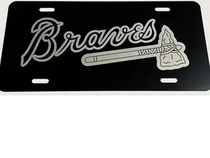 Atlanta Braves Fan License Plate Vintage Look Art Decor, Car Accessories, Personalized