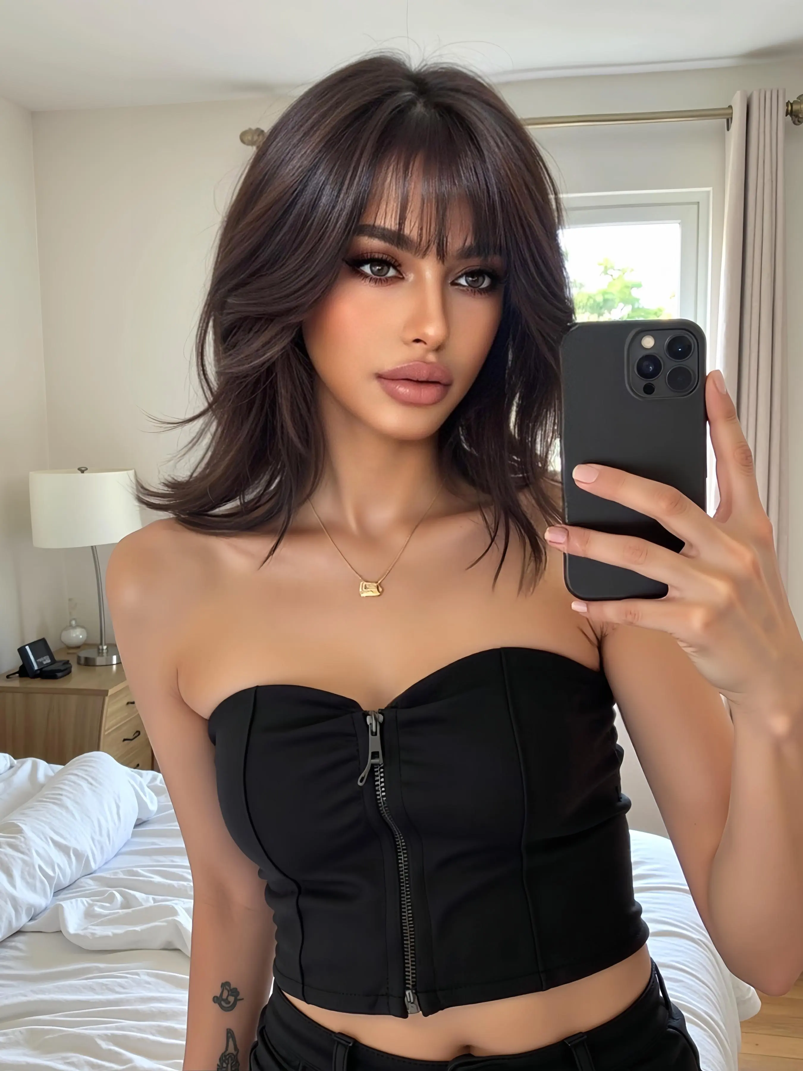 12 Inch Short Curly Wigs for Women, Gorgeous Fluffy Bob Wig with Bangs, Synthetic Full Machine Wigs for Party, Daily Use, Fluffy Wave Wig
