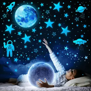 1078  Count Glow in The Dark Stars for Ceiling, Glowing Stars for Ceiling Planets, Stars Wall Decals, Solar System Galaxy Space Nursery Wall Stickers Rocket Astronaut Kids Boys Room Decorations Bedroom Decorative Gift Set  Smooth Ornaments Tiles Sticker