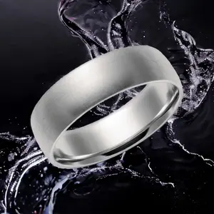 Silver Stainless Steel Ring Matte Finish Plain Wedding Band 4MM 6MM 8MM Sizes 3-13 Unisex Male Female