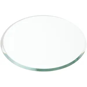Plymor 4" Round, 3mm Thick Beveled Clear Glass Circle